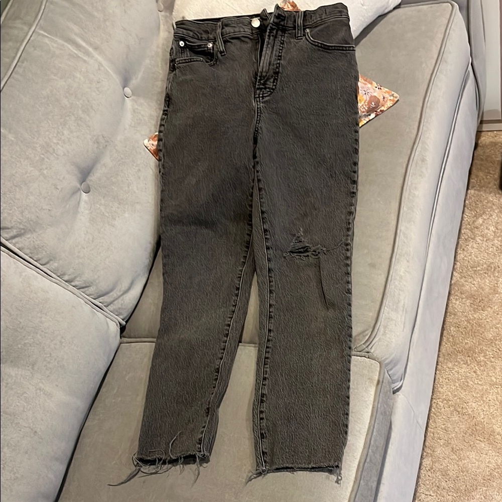 Madewell Vintage size 26 Women's Gray/Black Distressed Jeans